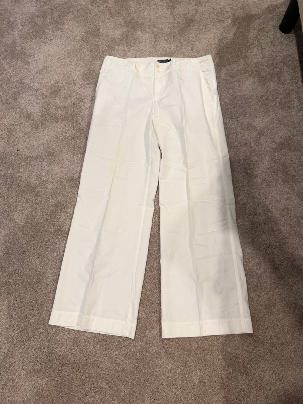 American Living White Wide-Leg Pants